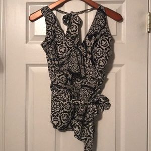 Black and white Halter Top.